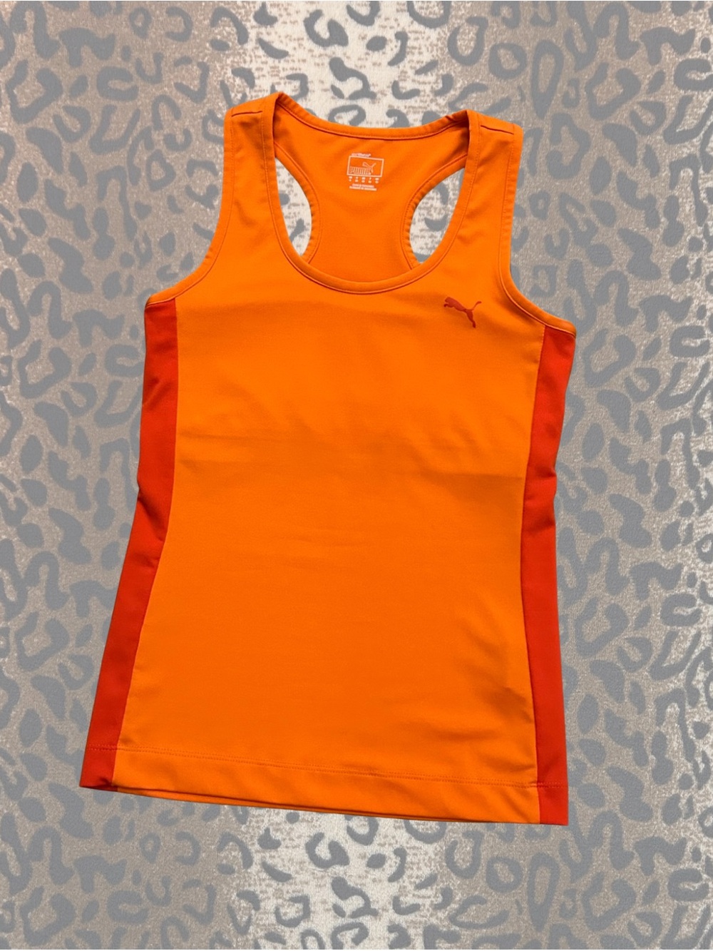 vintage Puma fitted orange racerback workout tank top